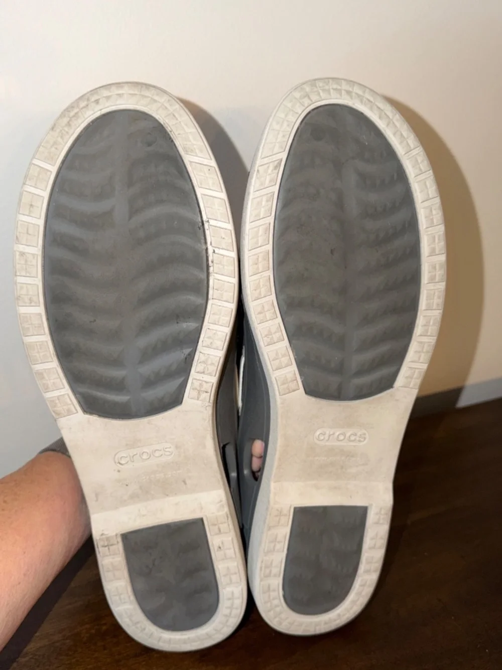 Sperry Crocs Gray/White Boat Shoes Lace-Up Round Toe Men's US 12